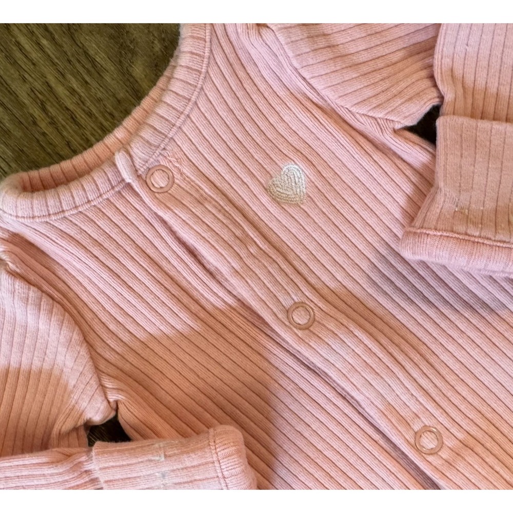 Carters Baby Girl Preemie 1 PC Outfit Pink Ribbed Cotton Snaps Into Gown Clothes